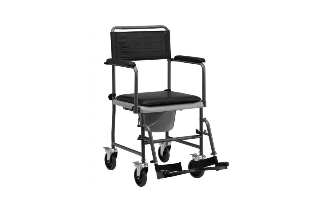 Location chaise percée sur roulettes